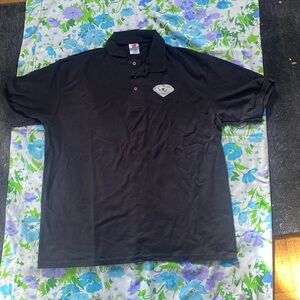 FLAWLESS PRINTED BLACK COLLER DIAMOND SHIRT! Size L, MADE BY HANES!